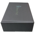 Full Black Corrugated Carton Box with Logo Hot Silver Foil Stamping